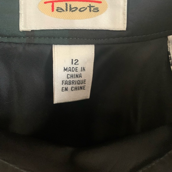 Vintage Talbots Skirt Womens 12 Blue Green Plaid Tartan 100% Silk Maxi Long Line - Picture 6 of 6